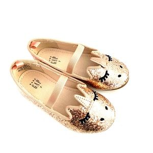 Toddler gold sparkle unnocprn  flats - 7